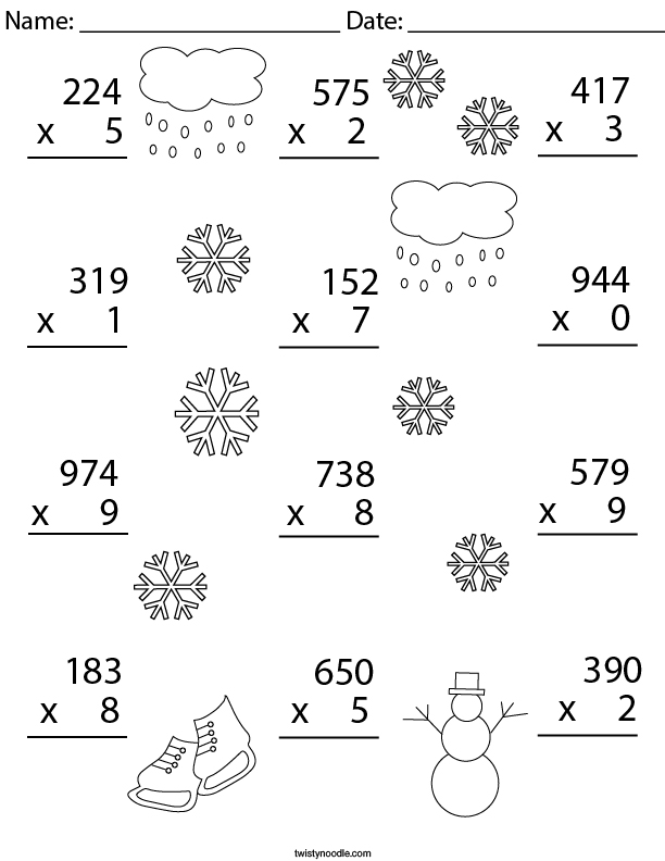 winter-multiplication-practice-3-digit-by-1-digit-math-worksheet-twisty-noodle